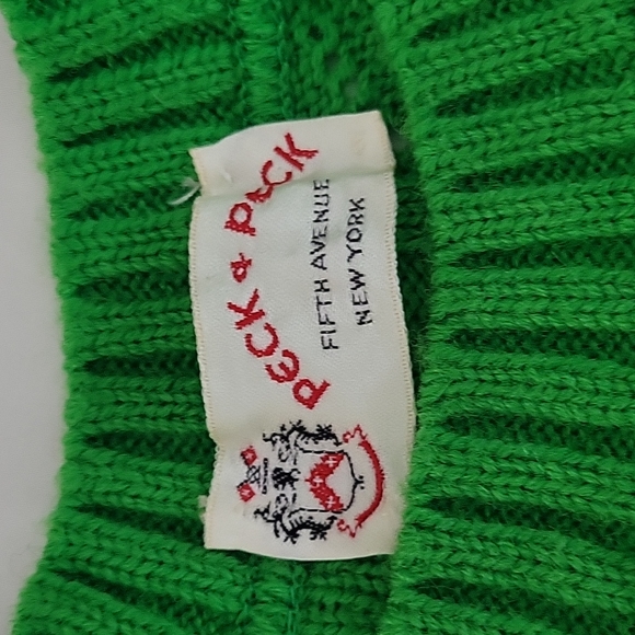 VINTAGE 1960s PECK & PECK GREEN SWEATER VEST Sz XS - Picture 4 of 4